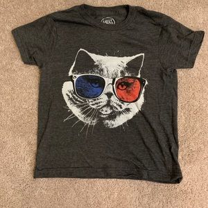 Cat shirt , patriotic cat kitty shirt kids size S,  kids  size 6